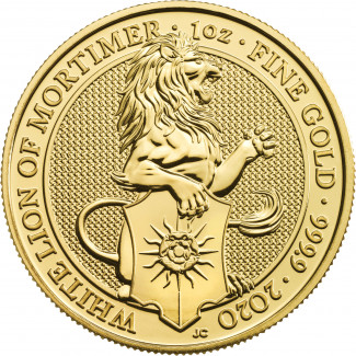 2020 Queen's Beasts Lion of Mortimer 1oz Gold Bullion Coin Reverse